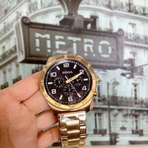 Fossil BQ2824 Brox Multifunction Gold-Tone Stainless Steel Watch